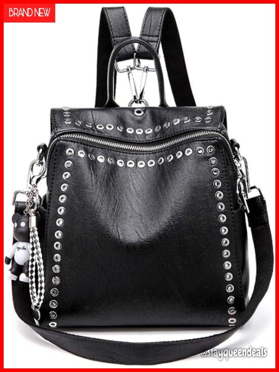 Convertible Faux Leather Backpack Purse Women Fashion Tote Shoulder Bag Work